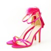 Sandale elegante fucsia cu pene BSX8005 128, 37, 40