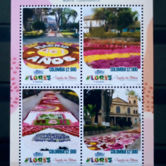 Columbia 2021 flori, plante,flora serie 4v bloc Mnh