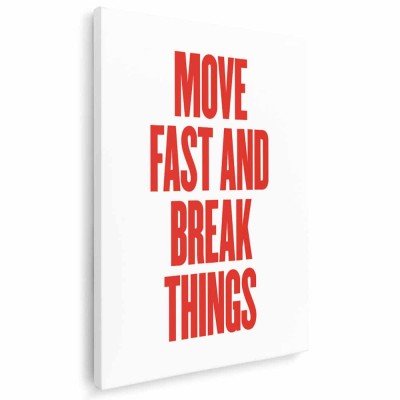 Tablou poster Move fast and break things Tablou canvas pe panza CU RAMA 80x120 cm foto