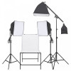 VidaXL Kit studio foto cu iluminare softbox și masă foto