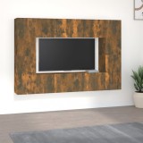 VidaXL Set dulap TV, 8 piese, stejar fumuriu, lemn prelucrat