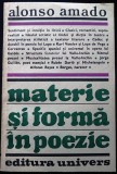 Alonso Amado, Materie si forma in poezie, ca noua-nefolosita