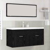 vidaXL Dulap de Baie Stejar Negru 100 x 38,5 x 46 cm Lemn compozit 3416196