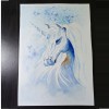 E128. Tablou, Alt Unicorn, realizat in acuarela pe hartie, neinramat, 25x35cm, Animale, Suprarealism, RavariuArt