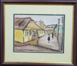 Maria Chelsoi - Oraș transilvan, Istorice, Acuarela, Impresionism, ART