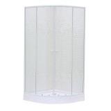 Cabina dus semirotunda + cadita, Kadda Rena, 90 x 90 x 192.5 cm, sticla securizata cu model, profil alb