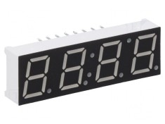 Afișaj LED 7 segmente 10mm 0,39 Nr.car: 4 roșie 4&divide;6mcd