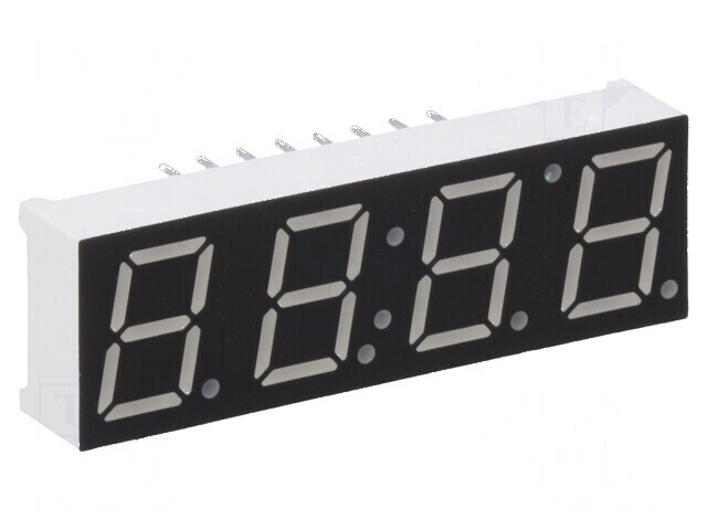Afișaj LED 7 segmente 10mm 0,39 Nr.car: 4 roșie 4&divide;6mcd