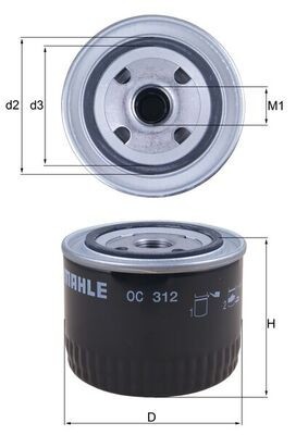 MAHLE OC 312 Filtru ulei foto