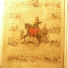 Litografie Armata Franceza - Dragonii 1558-1834 - istoric -dim.= 17,2x13,5