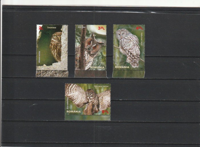 ROMANIA 2013 LP 1984 PASARI RAPITOARE DE NOAPTE SERIE MNH NESTAMPILATA