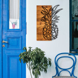 Decoratiune de perete, Bahama, lemn/metal, 42 x 58 cm, negru/maro, Enzo