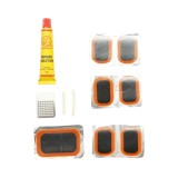 Set petice vulcanizare pentru camere bicicleta si motocicleta, 12 piese cu adeziv 8 ml