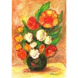 E107. Tablou, reinterpretare dupa Tonitza, acuarela, neinramat, 21x29 cm