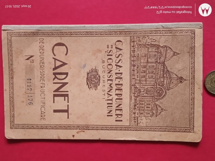 Carnet Casa de Economii si Consemnatiuni CEC , ROMANIA REGALA , Dimensiuni aprox 25 cm x 15 cm ,stare exceptionala