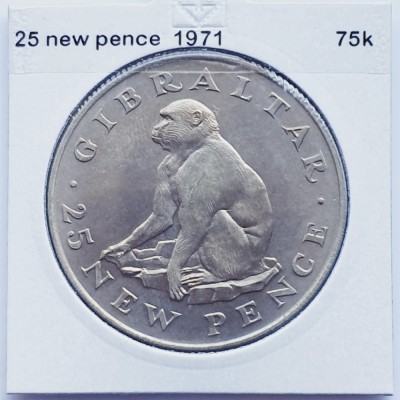 2893 Gibraltar 25 new pence 1971 Elizabeth II (2nd portrait) km 5 foto