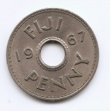 Fiji 1 penny 1967 - Elizabeth II - Cupru-nichel, B11, 26 mm KM-21 (2), Australia si Oceania
