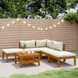 vidaXL Set mobilier grădină cu perne crem, 6 piese, lemn masiv acacia 3086924
