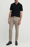 Michael Kors pantaloni de lana culoarea bej, drept, MK0SP01026