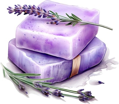 Sticker decorativ, Sapun din Lavanda, Mov, 68 cm, 1339STK-12 foto