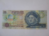 Rara! Bahamas 1 Dollar 1992 UNC,bancnota comemorativa 500 de ani de descoperirea Americii,cel mai mic pret