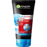 Gel de curatare pentru fata 3 &icirc;n 1 Garnier Pure Active Intensive Charcoal pentru ten gras cu imperfectiuni, 150 ml