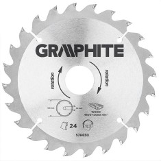 Panza ferastrau circular 24 dinti varfuri HM 165x30mm GRAPHITE 57H650 HardWork ToolsRange foto