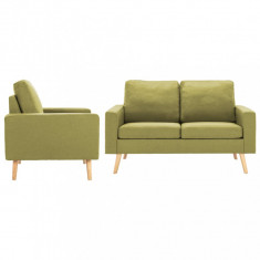 Set de canapele, 2 piese, verde, material textil foto