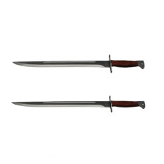 Pachet doua macete vanatoare, model AK, otel inoxidabil, 61 cm, argintiu