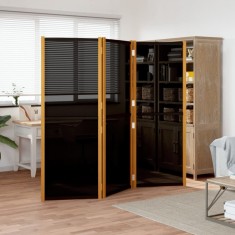 vidaXL Paravan de cameră cu 3 panouri, negru, 210x180 cm 319179