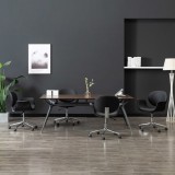 VidaXL Scaune de bucătărie pivotante, 4 buc., negru, piele ecologică