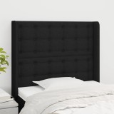 VidaXL Tăblie de pat cu aripioare, negru, 93x16x118/128 cm, textil 3119998
