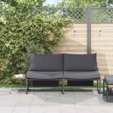VidaXL Canapea de grădină cu pernă Maro 200.5 x 70 x 85.5cm Metal