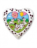 Balon Folie Inima Dalmatieni 45x45 cm