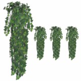 vidaXL Iederă Artificială 90cm, 4 buc, Verde, 339 Frunze/Tufiș - Decor Grădină, Aspect Natural