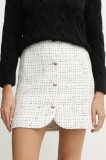 Morgan fusta culoarea bej, mini, drept, JGABY