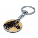 Breloc cheie din metal - multicolor model Zebra