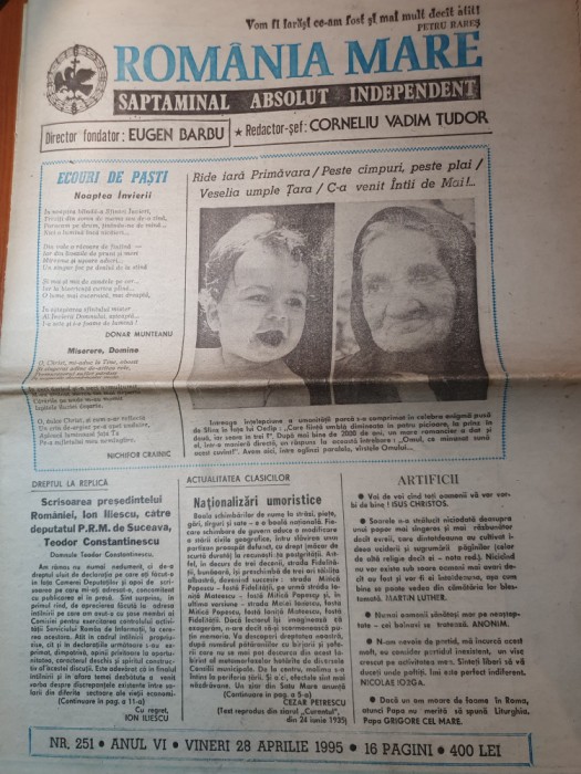 ziarul romania mare 28 aprilie 1995