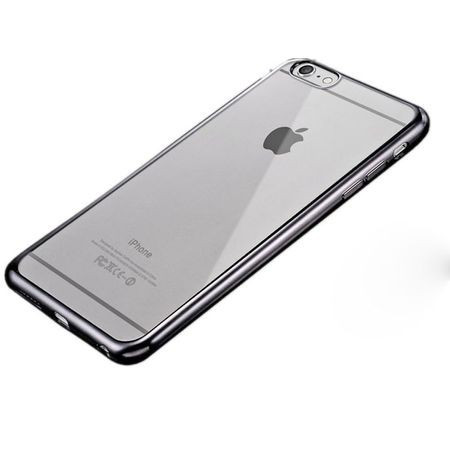 Capac protectie cu margini electroplacate Apple iPhone 6 / 6S Plus, gri inchis
