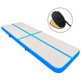 vidaXL Saltea gimnastică gonflabilă cu pompă albastru 400x100x20cm PVC