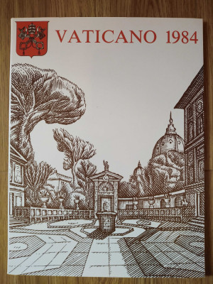 Vatican 1984 - album original anual complet/serii/colite/CP/aerograma 32x24,MNH foto