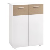 kleankin Dulap de Podea pentru Baie cu 2 Uși și Rafturi Interioare Reglabile Mobilier Auxiliar din Lemn Multifuncțional pentru Living Bucătărie Dining