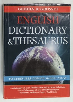 ENGLISH DICTIONARY and THESAURUS , INCLUDES FULL - COLOUR WORLD ATLAS , 2008 foto