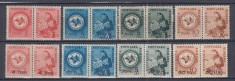 ROMANIA 1950/1952 PORTO DUBLE FARA FILIGRAN + PORTO DUBLE SUPRATIPAR SERII MNH