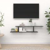 vidaXL Raft TV cu montaj pe perete, negru, 125x18x23 cm, PAL