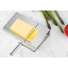 Feliator manual, pentru cascaval, salam, prajituri, unt, din otel inoxidabil, usor de curatat si utilizat, 5 lame incluse