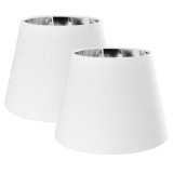 Set 2 Abajururi, E27, Alb/Argintiu, Navaris, 53997.02.42