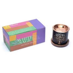 Set Suport Difuzor metalic Tree of Life si 12 carbuni aromati White Sage foto