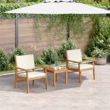 VidaXL Set bistro de grădină, 3 piese, cu perne, lemn masiv acacia