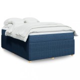 Pat Continental Gossi Albastru 140x200 cm, Saltea Inclusa, Material Textil, Topper Confort, Arcuri Tip Buzunar
